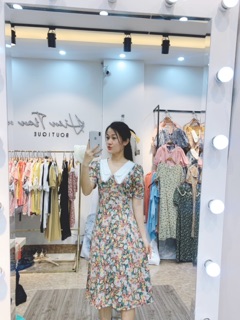 Váy hoa nhí cổ sen 2 tầng