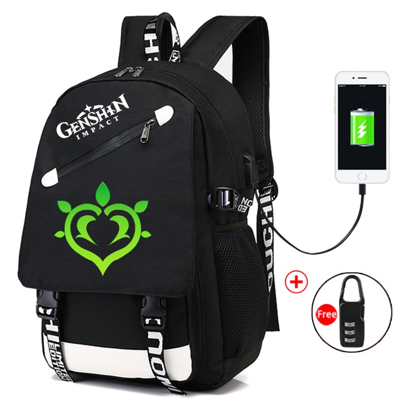 Túi xách Genshin Impact Schoolbag của Thiên Chúa khuôn viên trường học sinh viên ba lô nam và nữ ba lô quà tặng sức chứa lớn SOAK