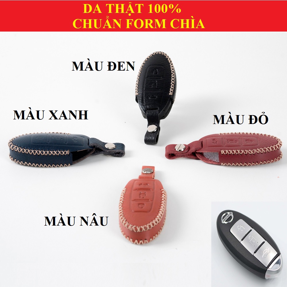 Ốp Chìa Khóa Nissan Da Thật 100% Bọc Chìa Khóa Bao Da Chìa Khóa [Xưởng sx]