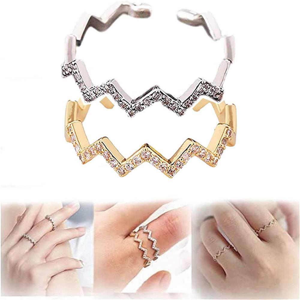 Nhẫn Gợn Sóng MAG MAG Thời Trang|Nhẫn Zigzag Nhiều Màu Sắc Cho Mẹ Và Bé