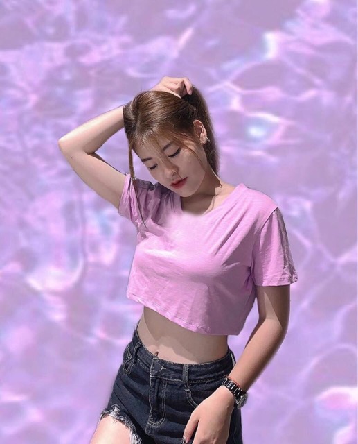 Áo croptop trơn nhiều màu