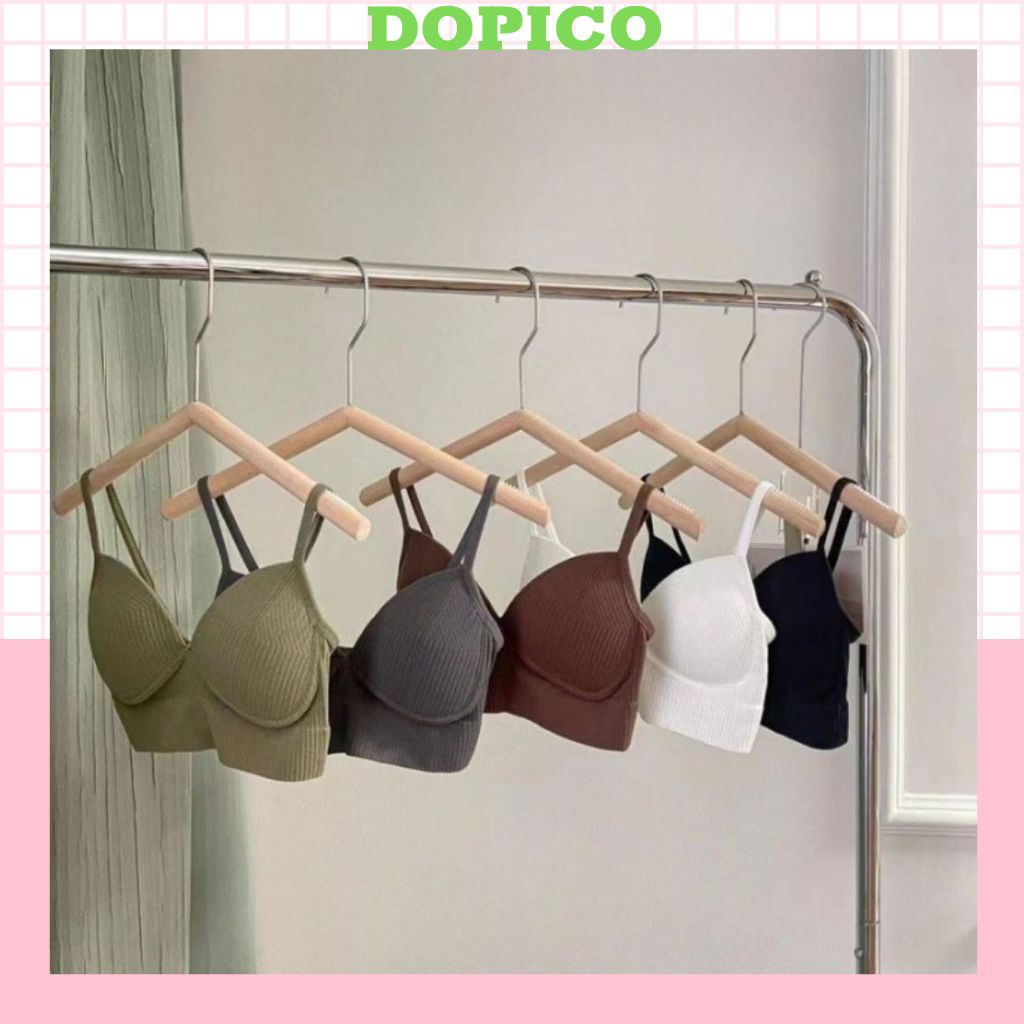 Áo bra nữ gân tăm 2 dây hở lưng đệm mút mỏng nâng ngực gợi cảm quyến rũ DOPICO B614