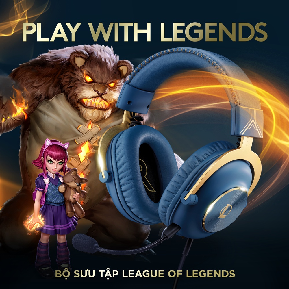 Tai nghe game Logitech G Pro X LOL League of Legends - Mic Blue Voice, âm thanh vòm