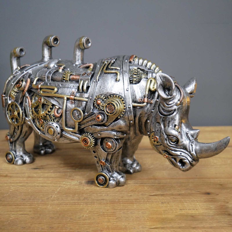 Đồ trang trí Chú Chó Cơ Khí Bằng Nhựa Resin Dễ Thương Dùng Trang Trí