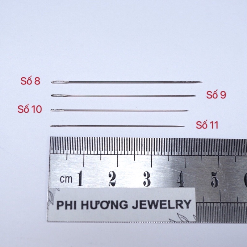 Vỉ 12 cây kim may tay số 8-9-10-11, kim xỏ hạt, may vá