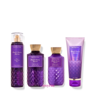 Bộ Sản Phẩm Mist Xịt Toàn Thân, Gel Tắm, Lotion BBW Black Cherry Merlot 236ml Từ Mỹ