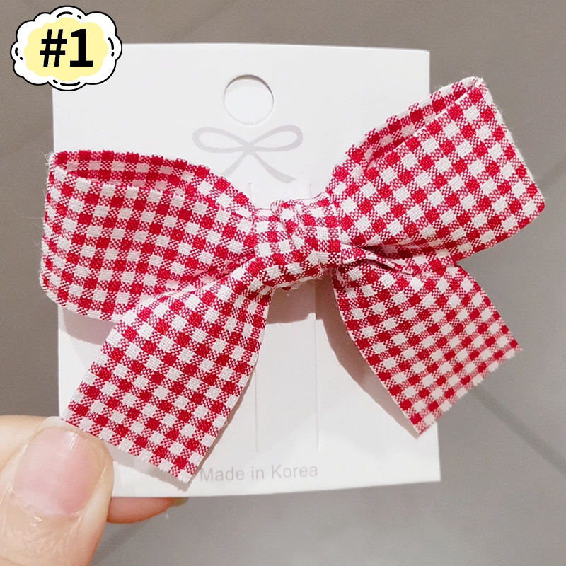 Kẹp tóc đính nơ họa tiết nhiều màu phối kim loại an toàn dành cho bé