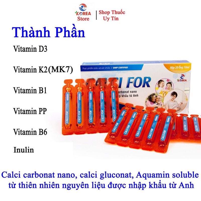 Canxi CALCI FOR giúp phát triển chiều cao và giảm nguy cơ còi xương