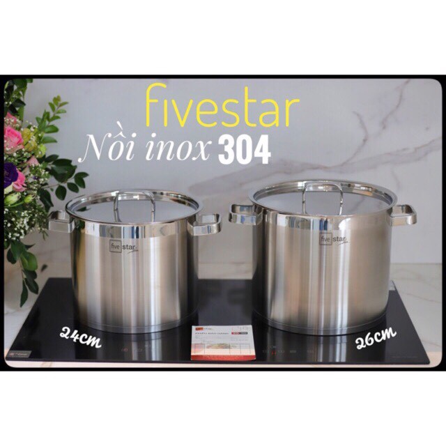 Nồi inox Fivestar dáng cao 304 dùng bếp từ