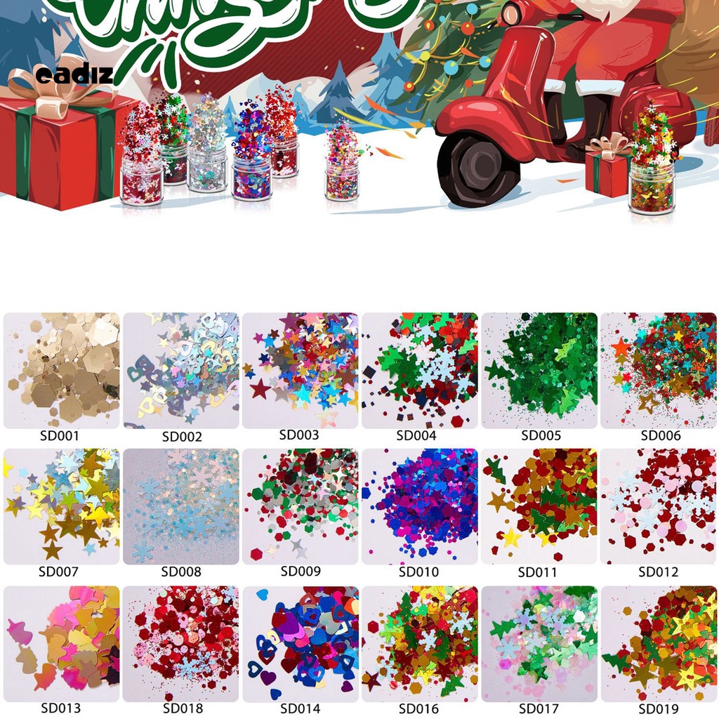 [Hàng mới về] Hộp đựng hạt phụ kiện lấp lánh kiểu dáng đa dạng để trang trí móng vào giáng sinh cho nữ