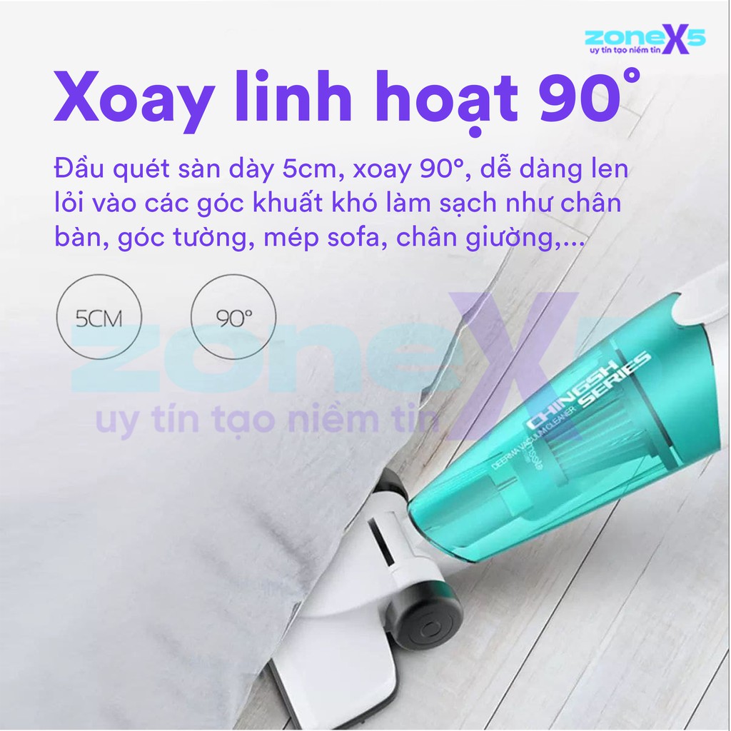 Máy hút bụi mini cầm tay siêu mạnh mẽ Xiaomi Deerma DX128C - Lực hút lớn 16000Pa, nhỏ gọn