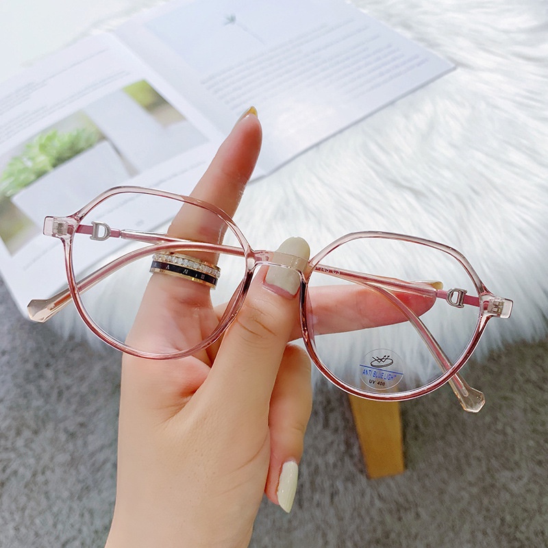 Mắt Kính Hình Oval Chống Ánh Sáng Xanh Phong Cách Retro Thời Trang