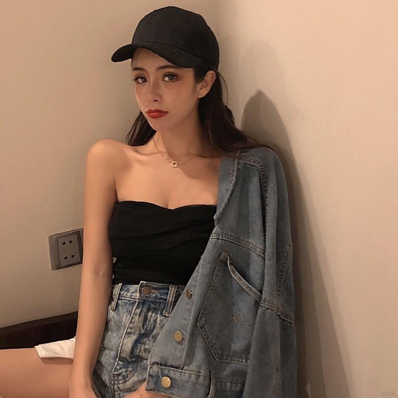Áo Ống Croptop Trễ Vai Phong Cách Hàn Quốc
