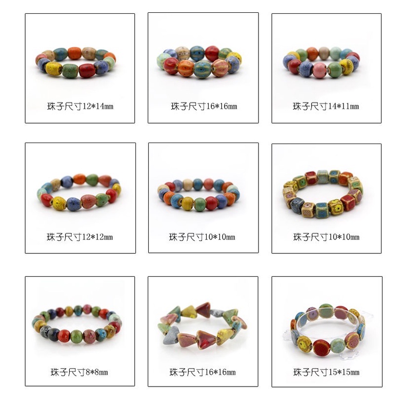 Vòng tay gốm sứ nhiều màu sắc phong cách Boho mới lạ