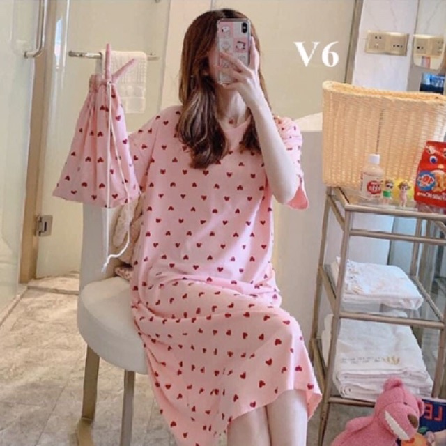 [Có sẵn] Đầm thun mặc nhà nhiều hoạ tiết | BigBuy360 - bigbuy360.vn