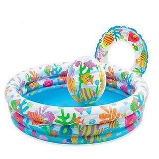 Bê bơi [RẺ NHẤT] Bể bơi tròn 3 thành phần Gồm : Bể bơi dạng tròn + Phao cổ + Bóng