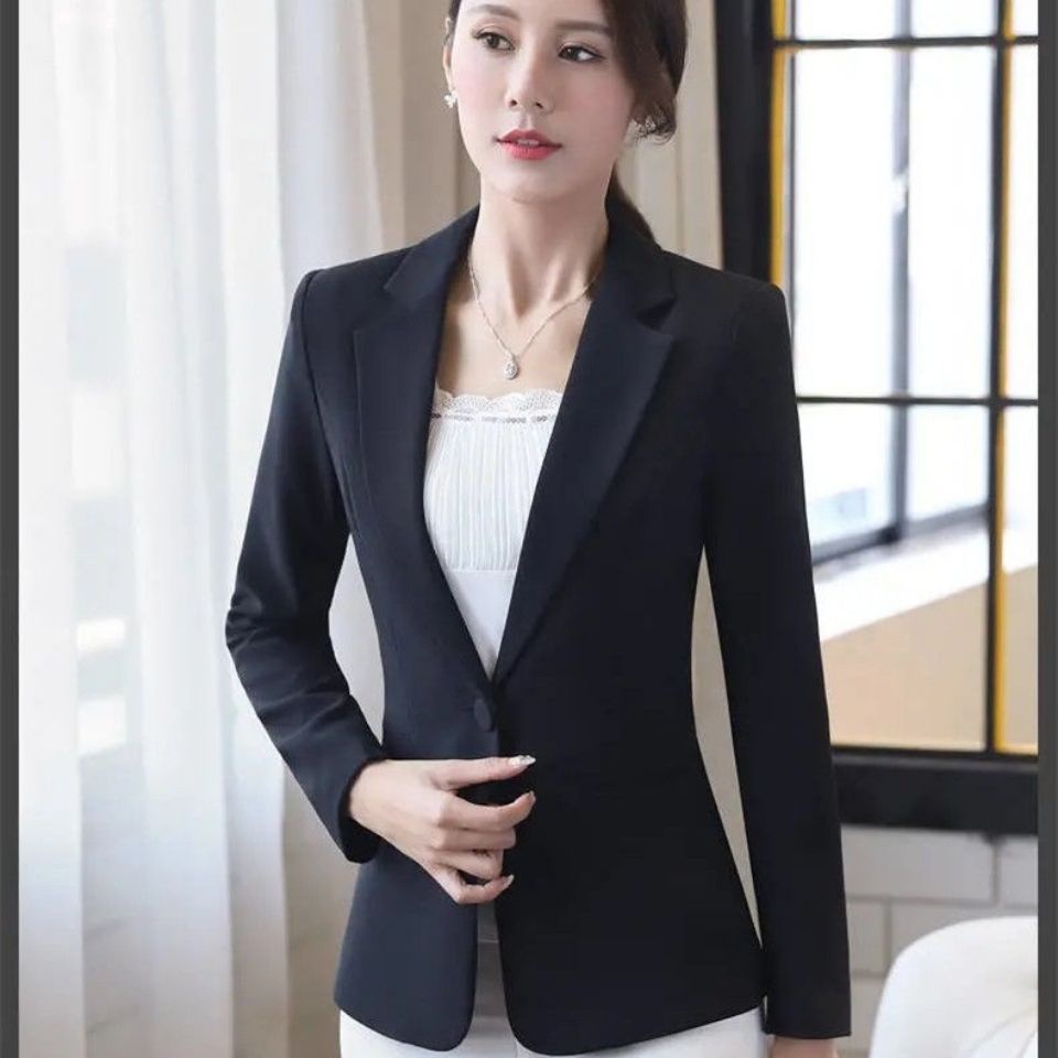 Áo Khoác Blazer Ngắn Dáng Ôm Một Nút Thời Trang Thông Thường Đa Năng Dành Cho Bạn Nữ
