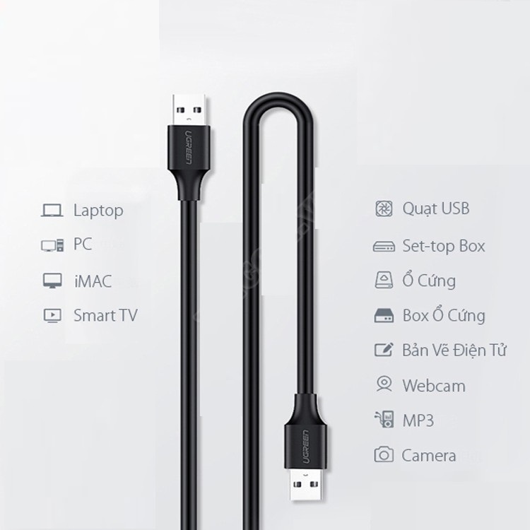Cáp USB 2.0 đầu đực Cao Cấp Ugreen 10308 10309 10310 10311 30136 (0,5m - 3m) - Hàng Chính Hãng