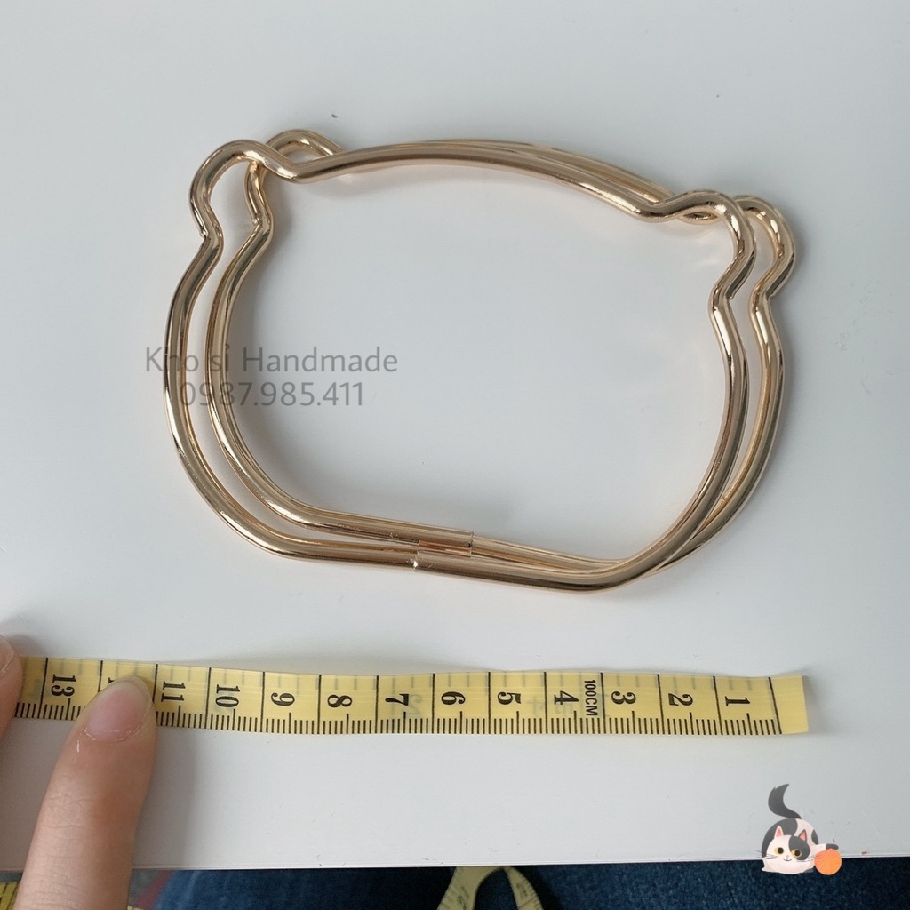 PK Túi: Quai Mèo Tai Tròn Kim Loại Làm Túi Xách Handmade