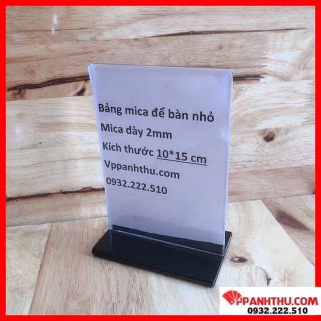 BẢNG MENU ĐỂ BÀN MICA DÀY 2mm 10x14cm