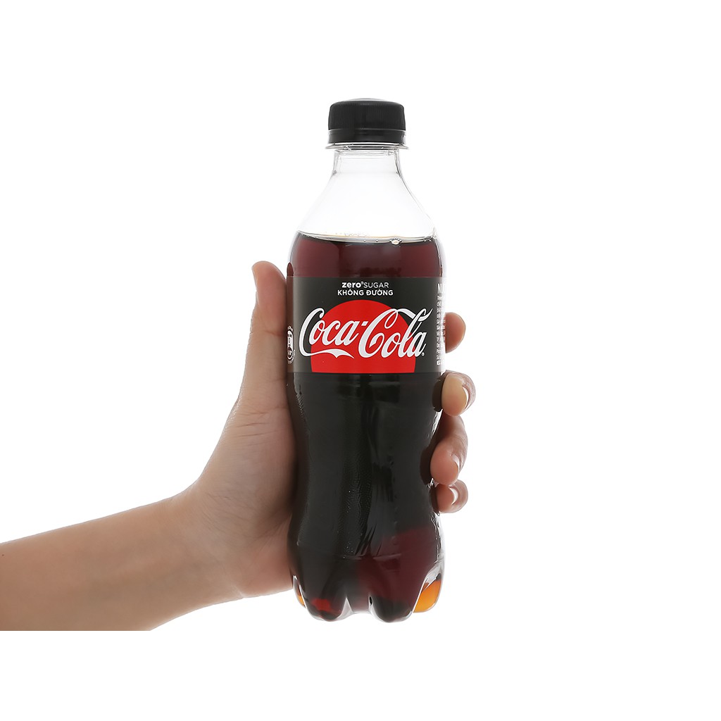Thùng 24 chai nước ngọt có ga Coca Cola Zero 390ml - Không đường - Không calories - Zero Sugar - Coke Zero