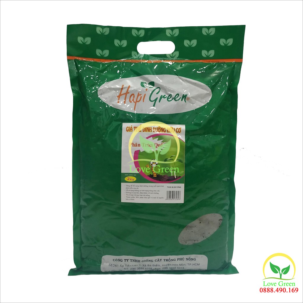 Phân Trùn Quế, Phân Hữu Cơ Happi Green 2Kg