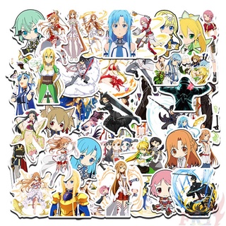 Bộ 50 Miếng Dán Hình Sword Art Online Series 04 - Sao Kirigaya Kazuto Kirito Yuuki Asuna Asada Shino Thời Trang Diy Trang Cho Laptop Vali Du Lịch