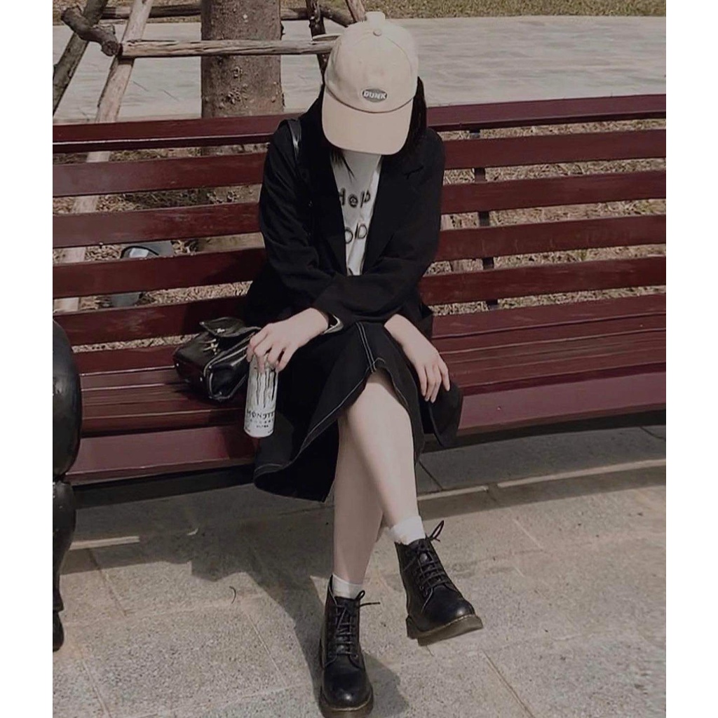 Chân Váy Jean Chỉ Nổi Nữ [FREESHIP]  Đầm mini dáng suông, jeans bò cạp cao xẻ sau lưng đẹp cá tính Ulzzang