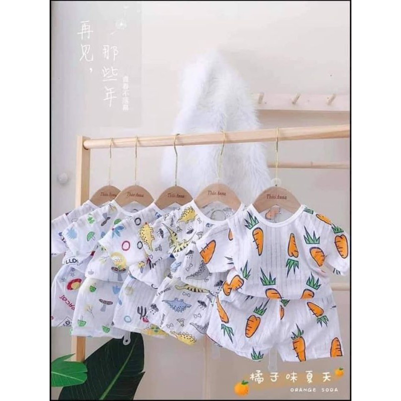 Bộ cotton giấy bé trai bé gái