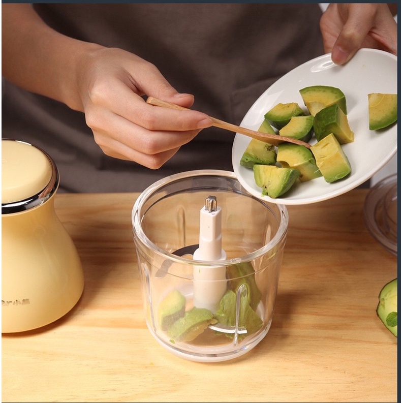 Máy Xay Đồ Ăn Dặm Cho Bé, Xay Sinh Tố, Xay Thịt Đa Năng Bear QSJ-B02U2 Dung Tích 0.6L Hàng Chính Hãng