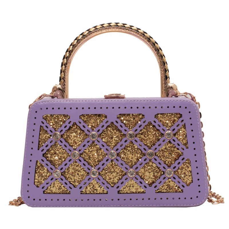 Túi Hộp Đeo Chéo Đính Kim Cương Giả Thời Trang Dành Cho Nữ