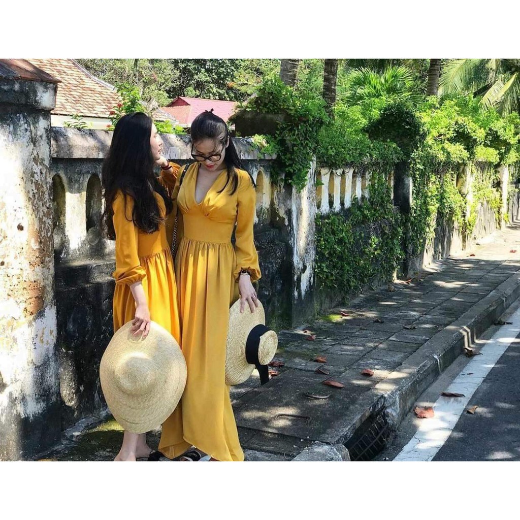 Đầm maxi trắng tay dài bản eo sang trọng - Kèm video | BigBuy360 - bigbuy360.vn