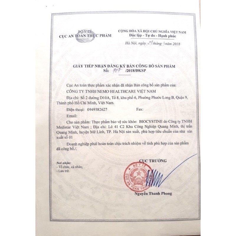 BIOCYSTINE- Viên uống đẹp da, chống lão hoá