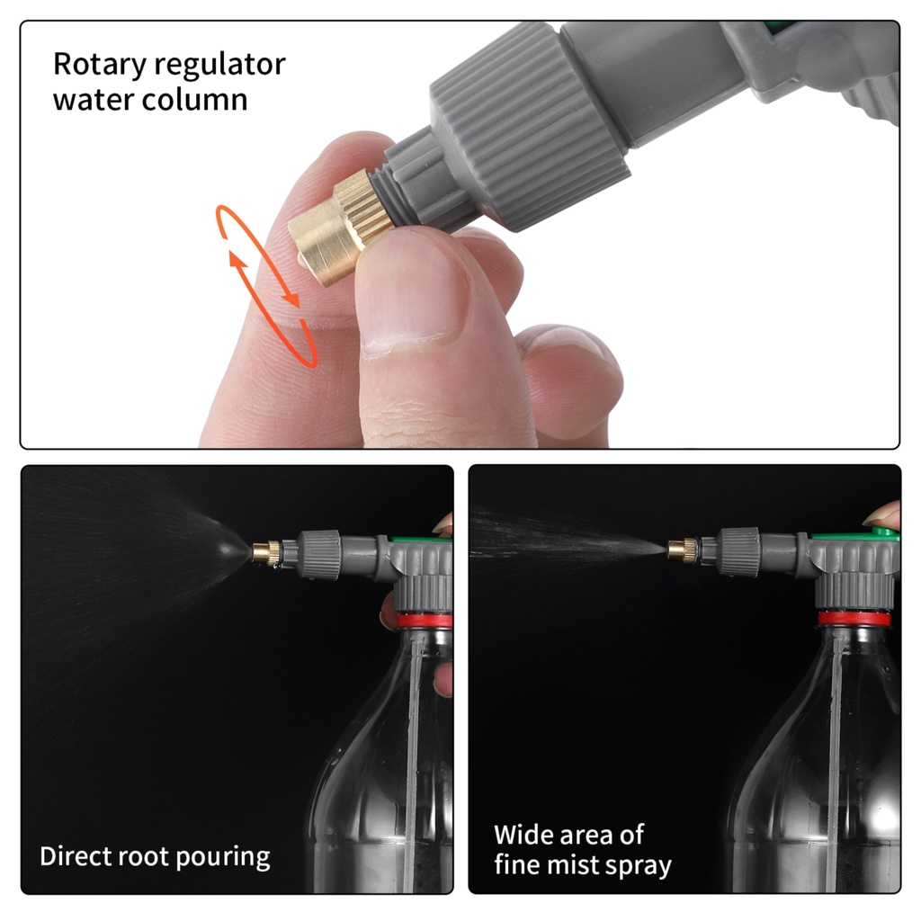 High Pressure Air Pump Manual Sprayer Adjustable Drink Bottle Spray Head Nozzle Garden Watering Tool