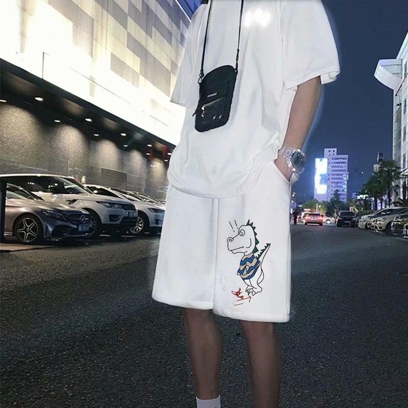 Quần short thể thao họa tiết khủng long 3 màu tùy chọn thời trang mùa hè cho nam (m-8xl)