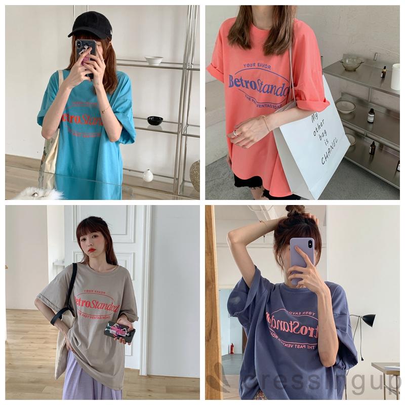 Áo Thun Nữ Tay Ngắn Dáng Rộng In Chữ Cá Tính