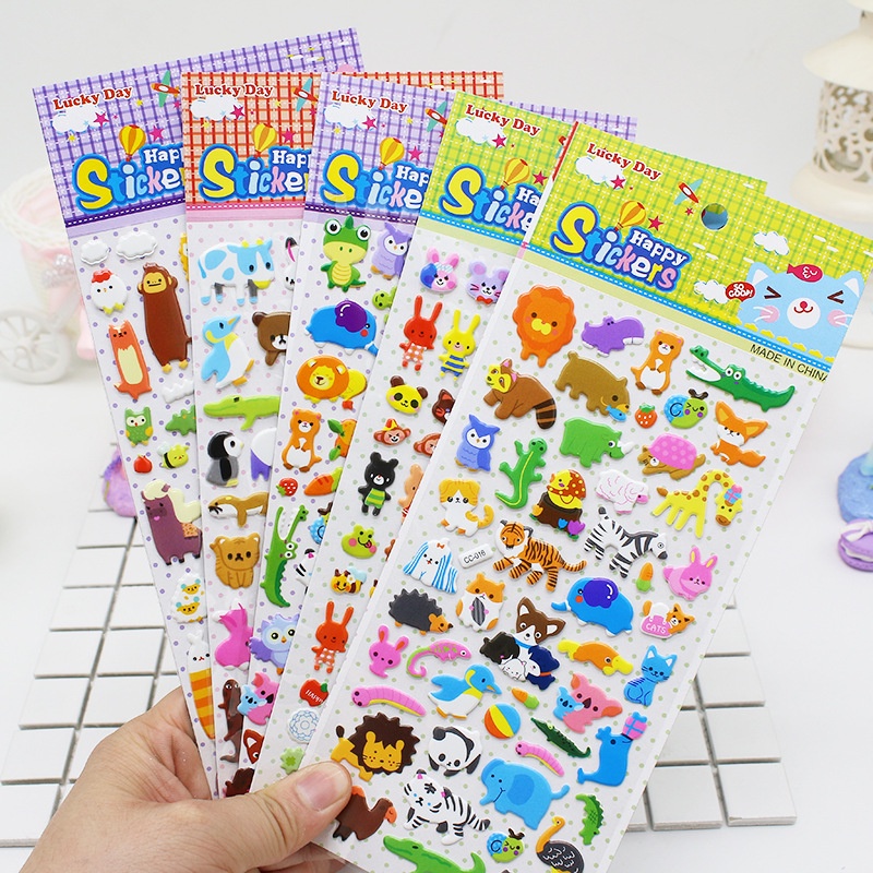 Sticker hình dán hoạt hình nổi 3D được chọn mẫu kích thước 10x24cm cho bé