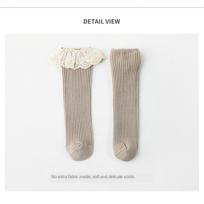Vớ Dài Đến Đầu Gối Bằng Vải Cotton Mềm Mại Phong Cách Hàn Quốc Dành Cho Bé Gái 0-8 Tuổi