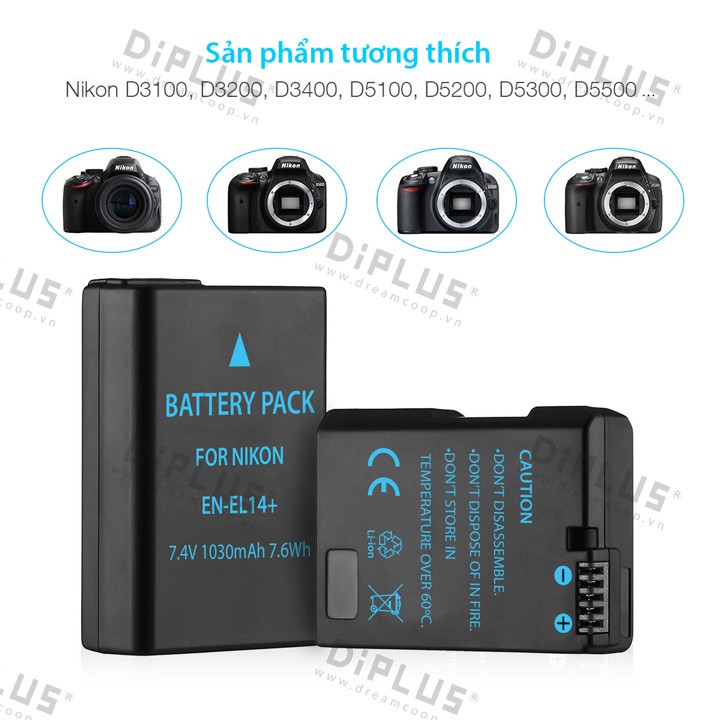 Pin máy ảnh Nikon EN-EL14 ENEL14 Nikon D3100 D3200 D3300 D3500 D5100 D5200 D5300 D5500