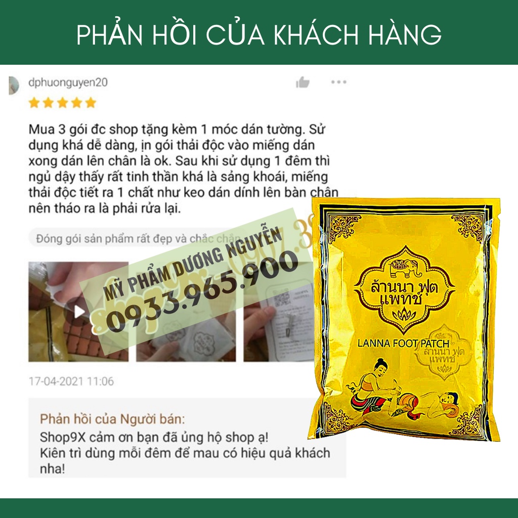 10 Miếng Dán Chân Thải Độc Detox Lanna Foot Patch