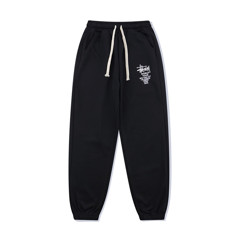 Quần thể thao Stussy ống rộng lưng thun phong cách hip hop cổ điển thời trang dành cho nam nữ