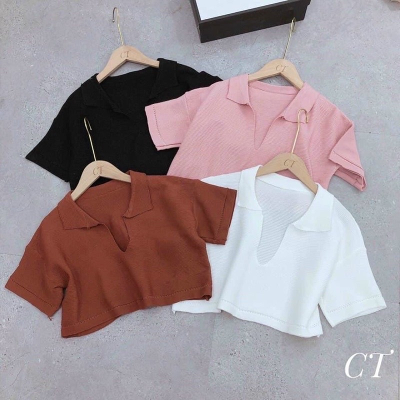 ÁO THUN CROPTOP NGẮN TAY CỔ XẺ CUỐN HÚT XINH X3 aloha.shop91