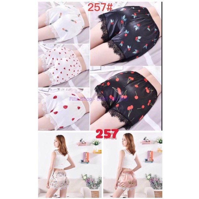 [SALE SÔC] quần lụa siêu mềm hình dâu tây