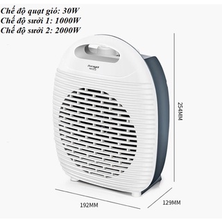 Máy  sưởi gốm có điều khiển từ xa  - Bảo hành 1 năm