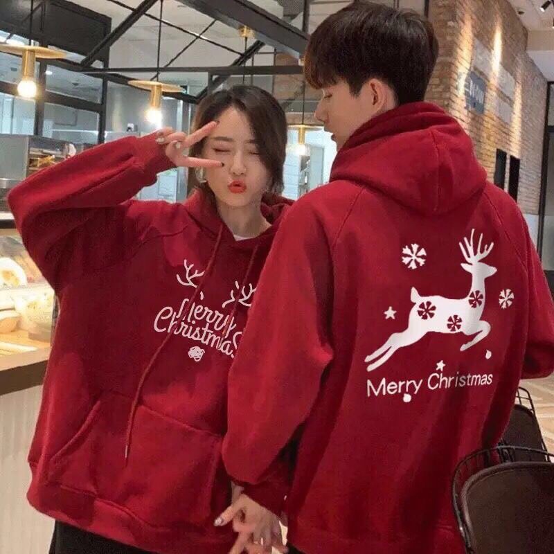 Áo Noel Nỉ Thụng Tay Phồng Có Mũ Cực Xinh - HOODIE GIÁNG SINH Tuần Lộc Cây Thông Người Tuyết Hot Hit Ulzzang Mẫu Mới | BigBuy360 - bigbuy360.vn