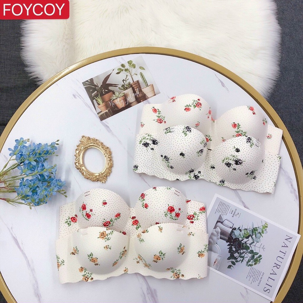 Sale 50% Áo ngực su non thong hơi cup ngang hoa nhí