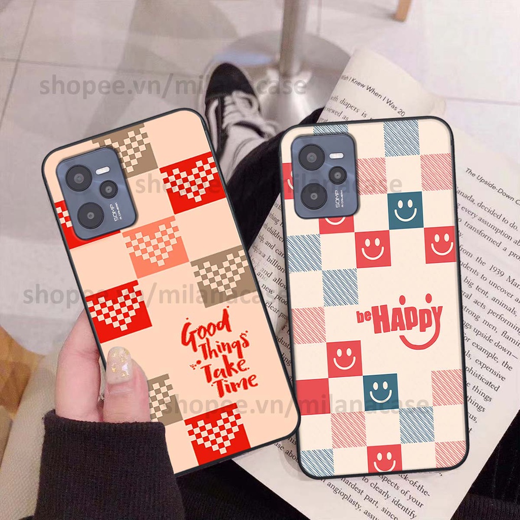 Ốp Realme C35 caro họa tiết nhiều màu sắc siêu đẹp thời trang cá tính