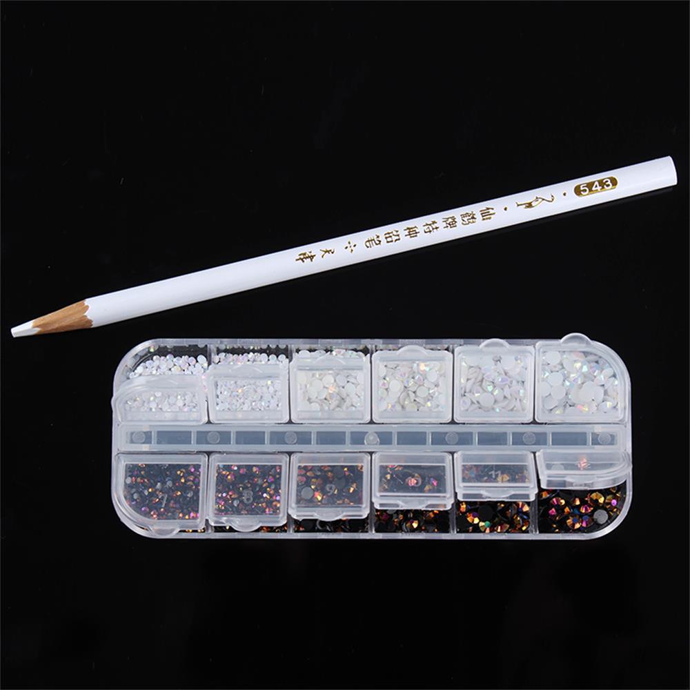 Hình Dán Trang Trí Móng Tay Làm Đẹp Thời Trang DIY|Bút Đính Trang Trí Móng Tay 3D Màu Trắng Đen