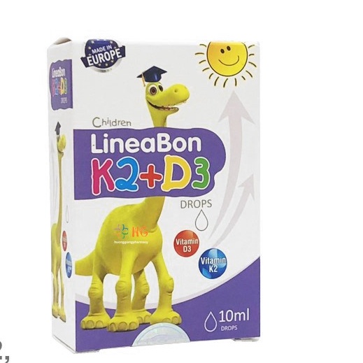 Lineabon d3 k2 Vitamin d3 k2 mk7 Vitamin d3 cho trẻ sơ sinh Canxi d3k2 Lọ 10ml + QUÀ TẶNG