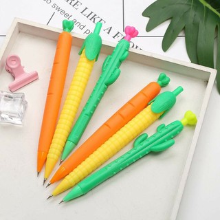 Bút chì kim bấm hình rau củ quả dễ thương